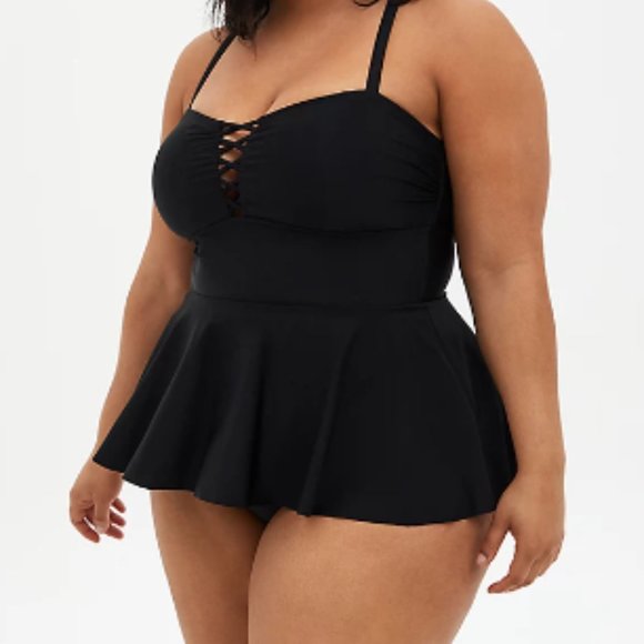torrid Other - Torrid Wireless Peplum One piece black Swimsuit 2X